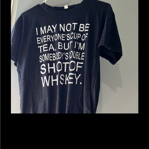 Black Graphic T-Shirt with Bold White Text